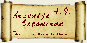 Arsenije Vitomirac vizit kartica